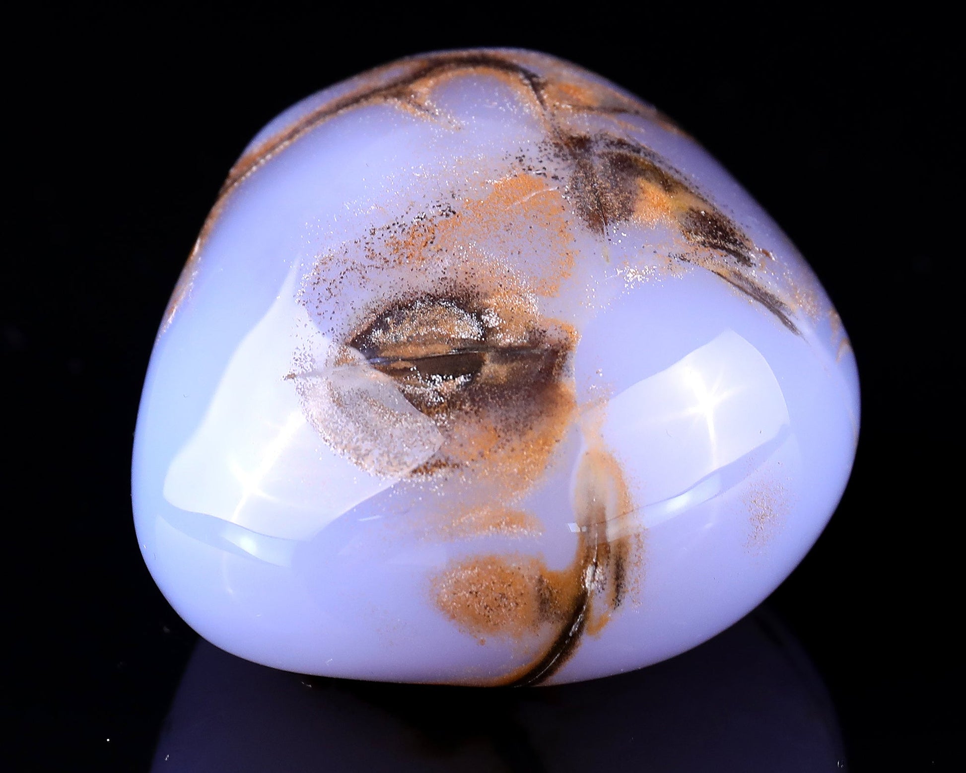 Nicedony 2.9" Blue Chalcedony Hand Carved Crystal Polished Stone - View 17