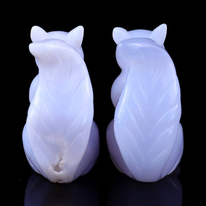 Nicedony 2.9" Blue Chalcedony Hand Carved Crystal Squirrel Sculpture - View 7