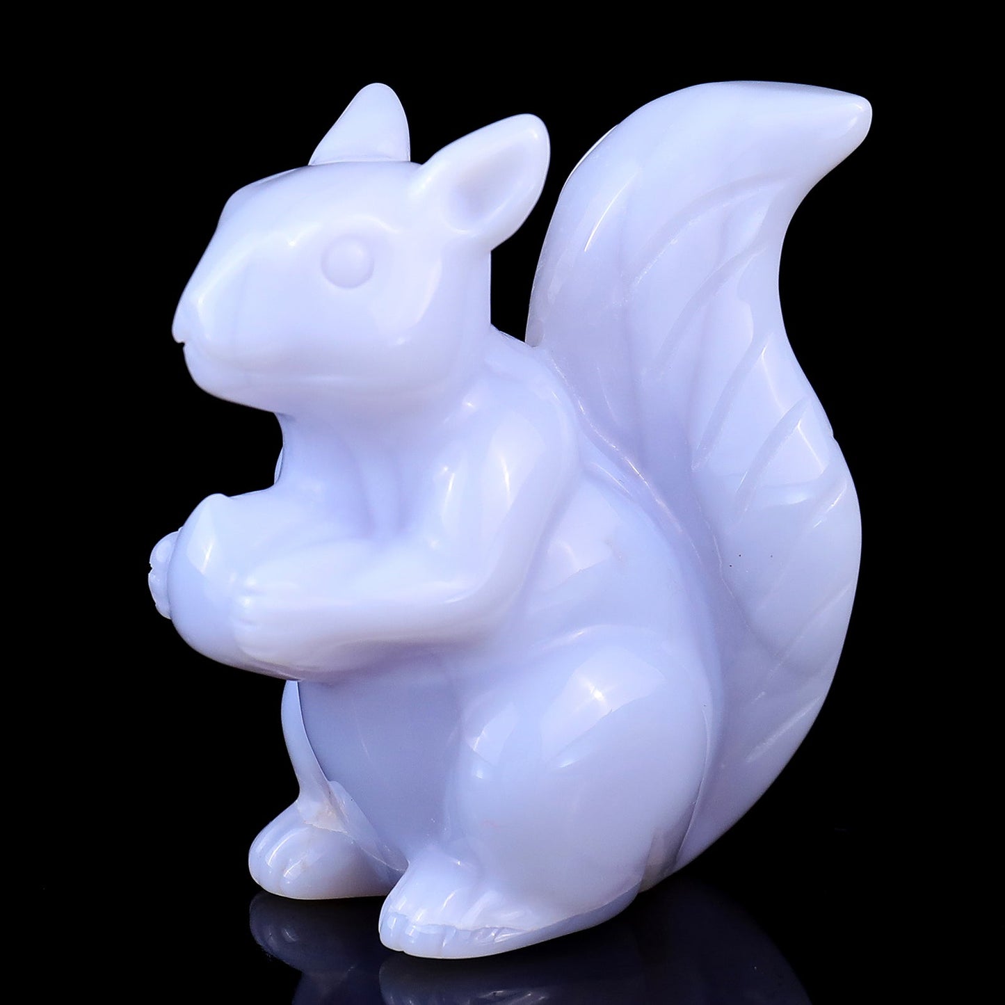 Nicedony 2.9" Blue Chalcedony Hand Carved Crystal Squirrel Sculpture - View 11