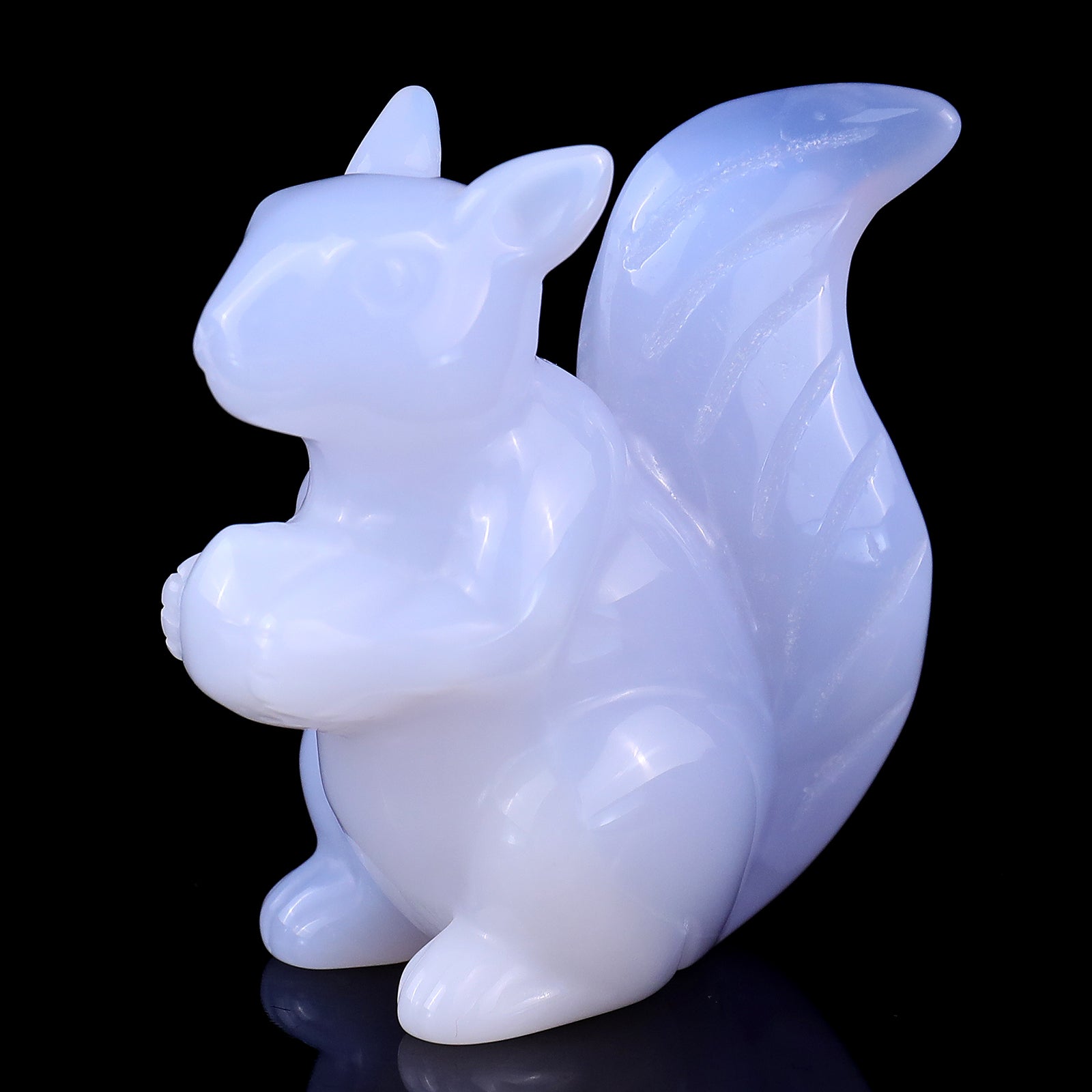 Nicedony 2.9" Blue Chalcedony Hand Carved Crystal Squirrel Sculpture - View 9