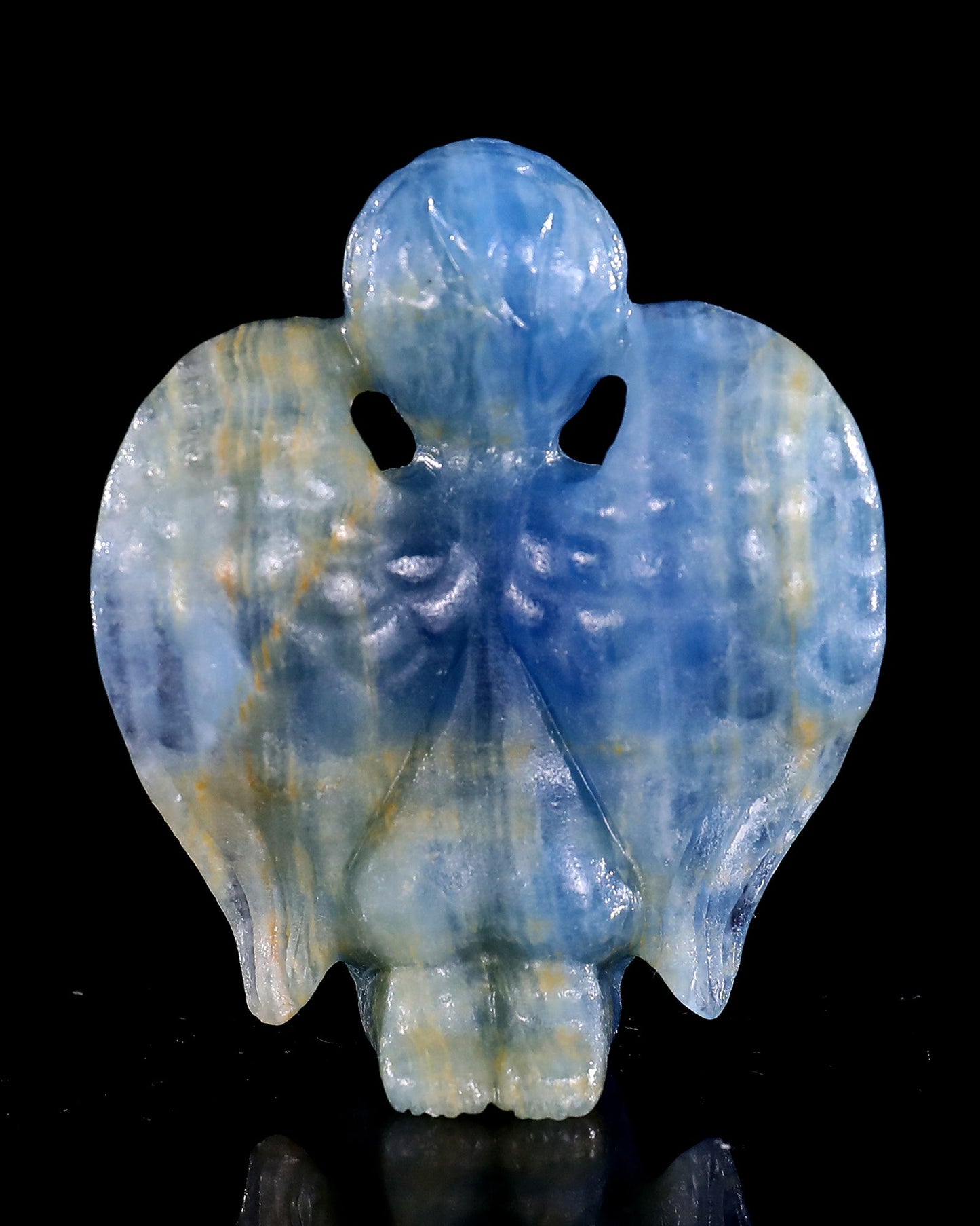 Nicedony 2.9" Blue Onyx Hand Carved Crystal Angel Sculpture - View 5