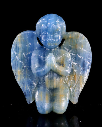 Nicedony 2.9" Blue Onyx Hand Carved Crystal Angel Sculpture - View 8