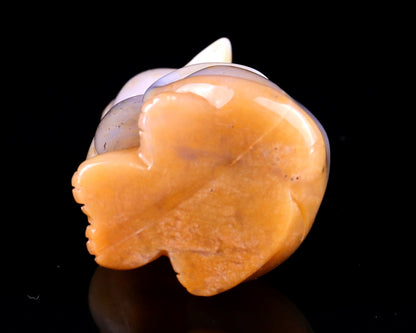 Nicedony 2.9" Chalcedony Hand Carved Crystal Cat Sculpture - View 8