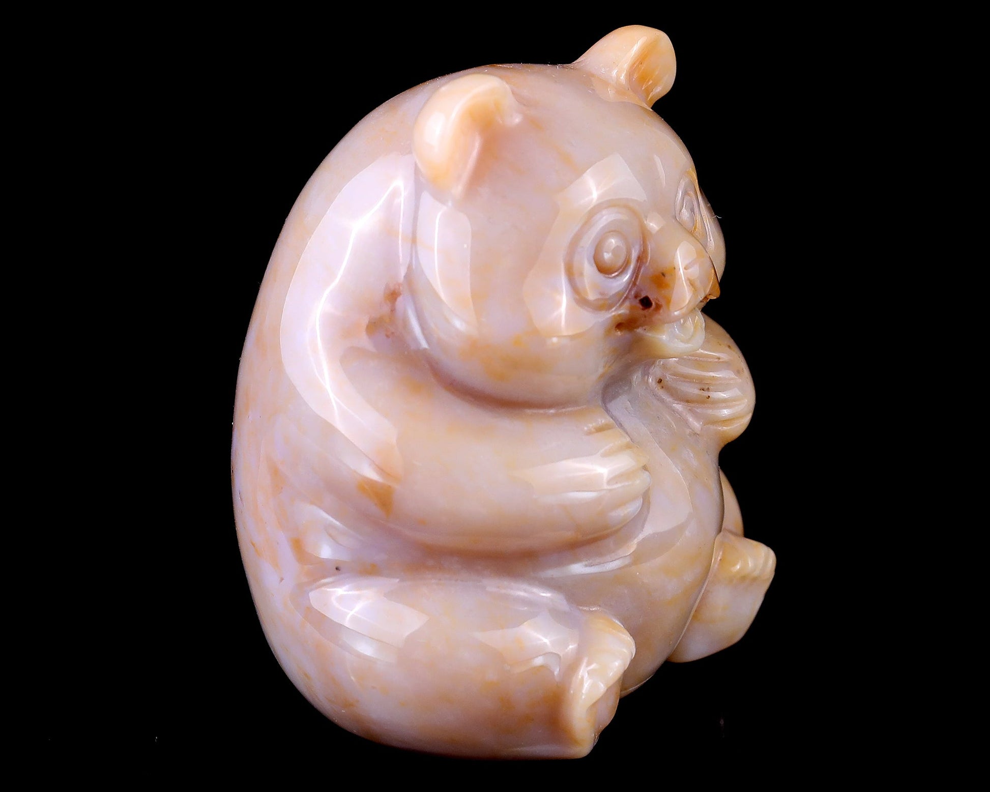 Nicedony 2.9" Chalcedony Hand Carved Crystal Panda Sculpture - View 3