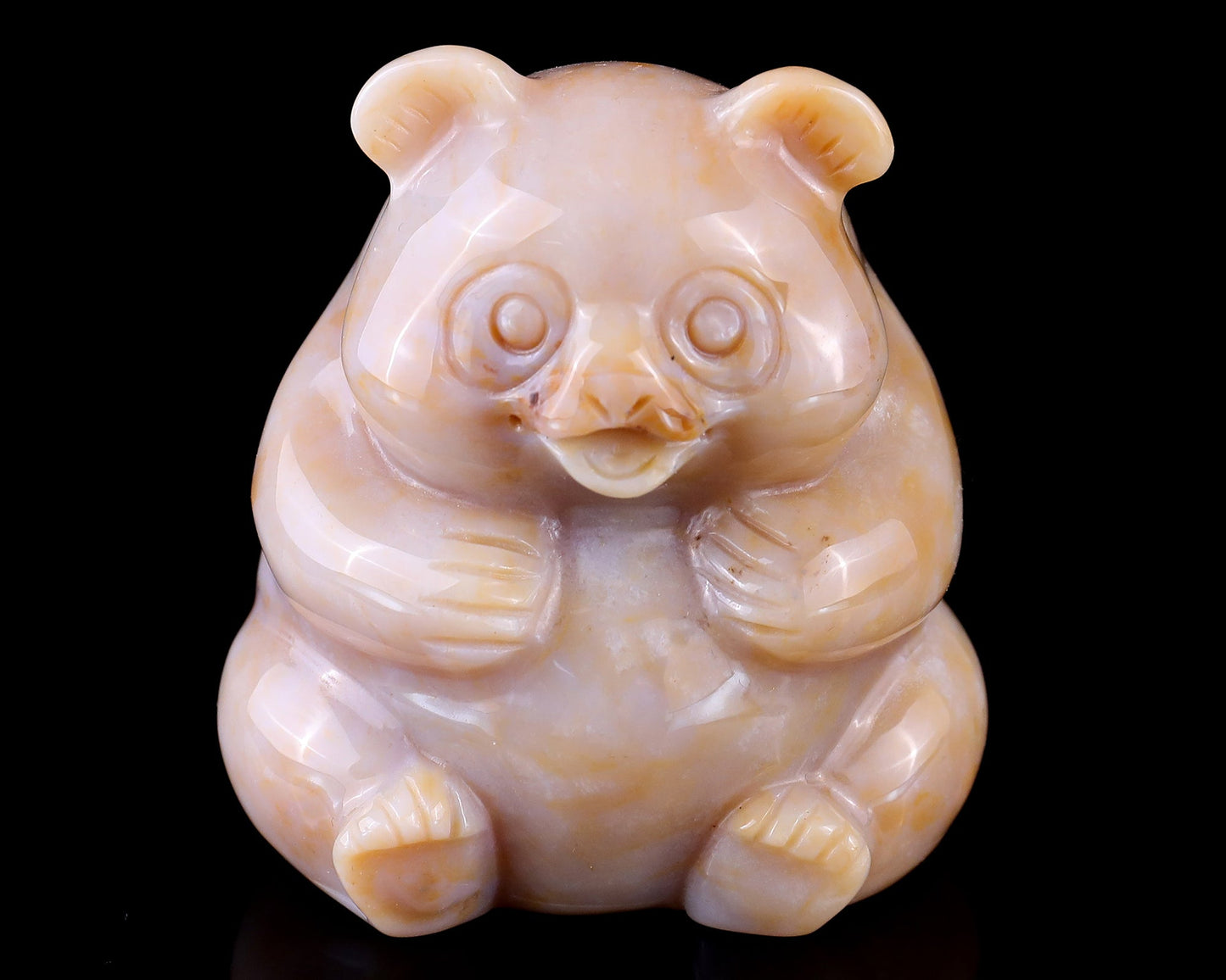 Nicedony 2.9" Chalcedony Hand Carved Crystal Panda Sculpture - View 2