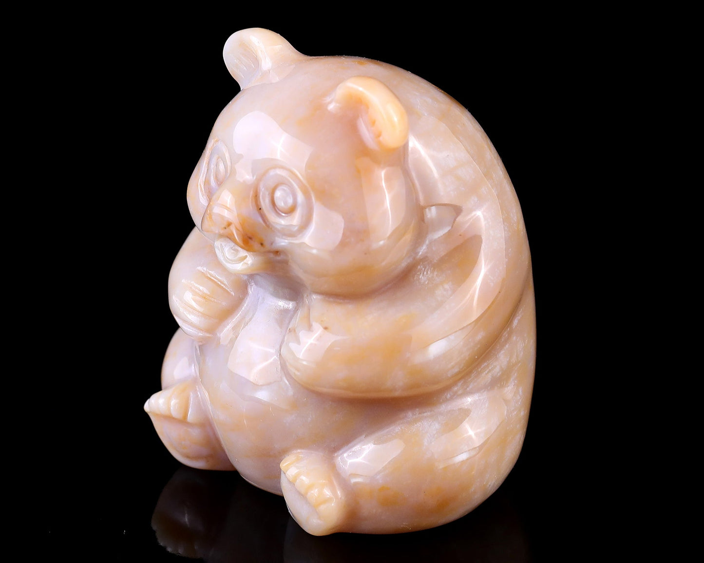 Nicedony 2.9" Chalcedony Hand Carved Crystal Panda Sculpture - View 7