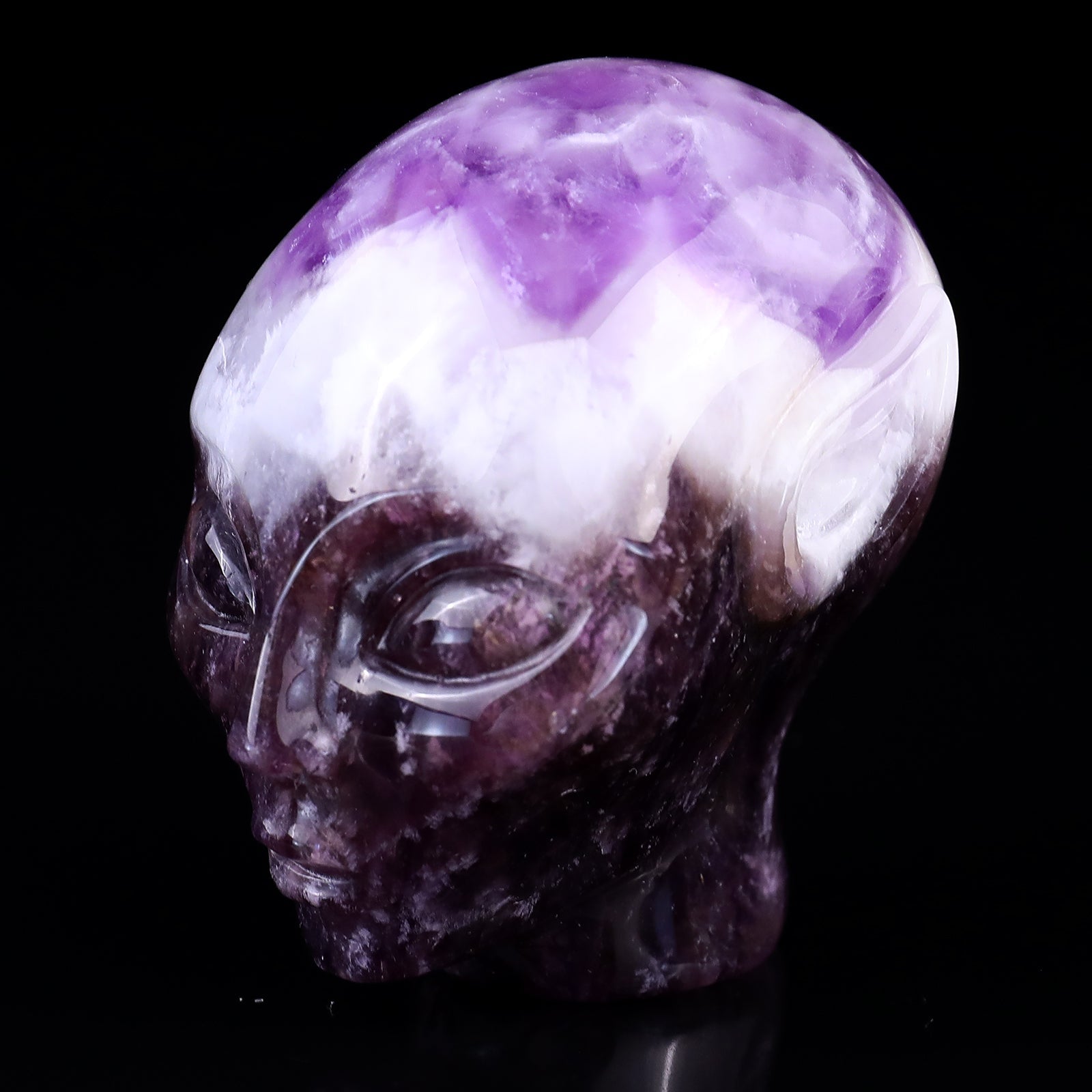 Nicedony 2.9"Dream Amethyst Hand Carved Crystal Elf Alien Sculpture - View 7