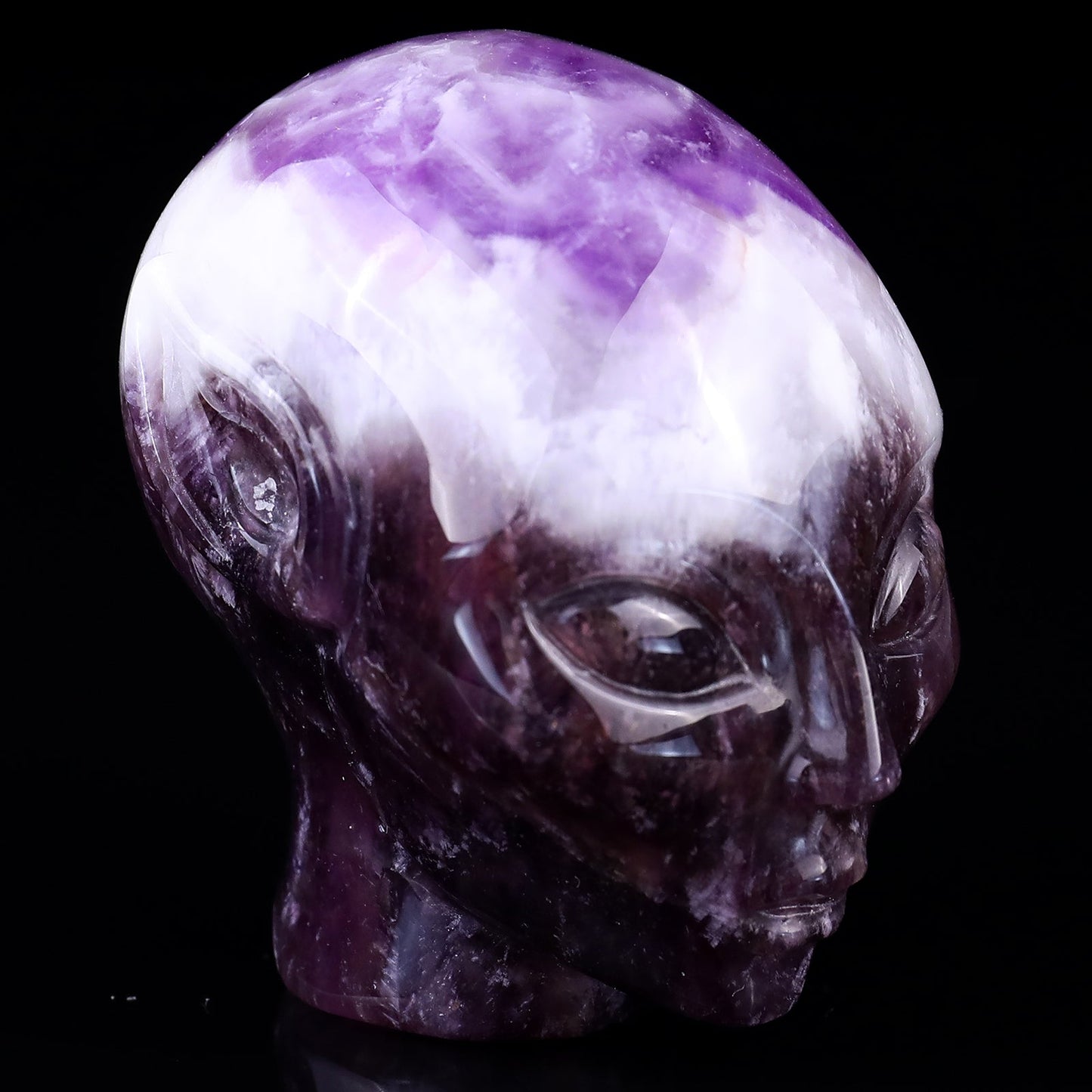 Nicedony 2.9"Dream Amethyst Hand Carved Crystal Elf Alien Sculpture