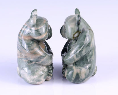 Nicedony 2.9" Jiulong Jade Hand Carved Crystal Panda Sculpture - View 12
