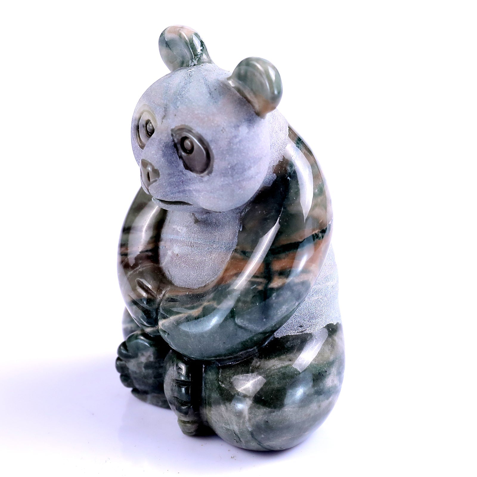 Nicedony 2.9" Jiulong Jade Hand Carved Crystal Panda Sculpture - View 9