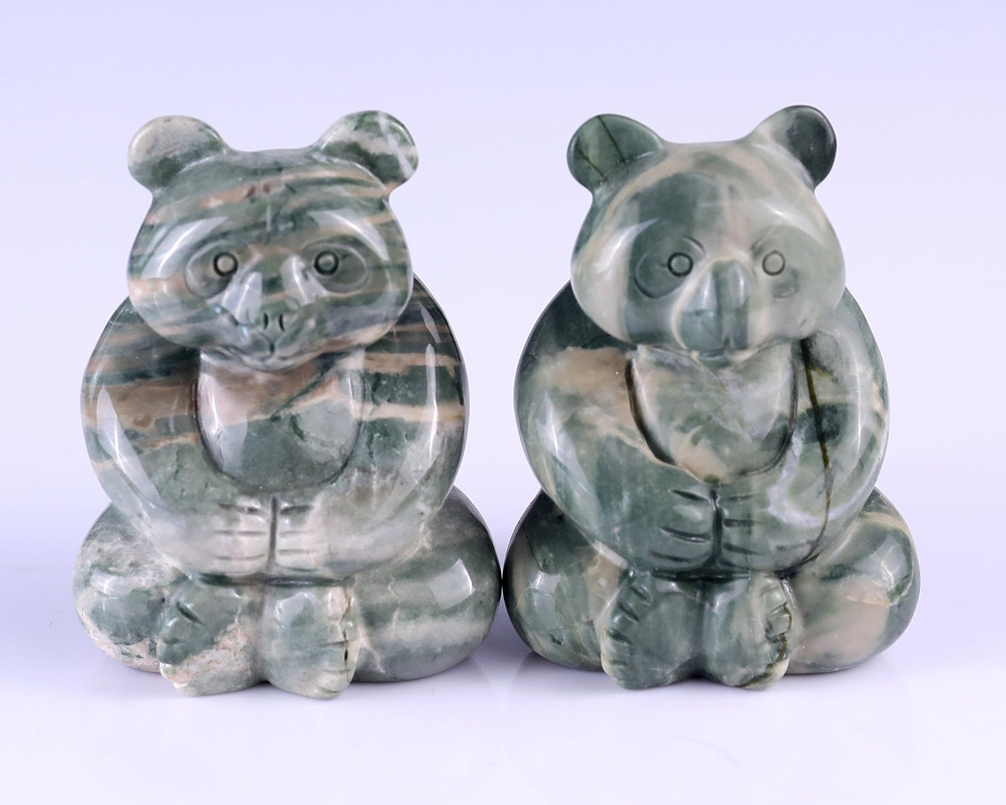 Nicedony 2.9" Jiulong Jade Hand Carved Crystal Panda Sculpture - View 11