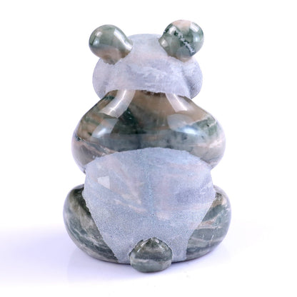 Nicedony 2.9" Jiulong Jade Hand Carved Crystal Panda Sculpture - View 5