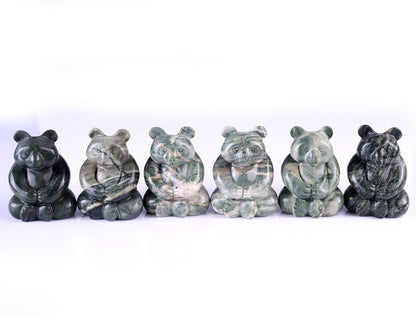 Nicedony 2.9" Jiulong Jade Hand Carved Crystal Panda Sculpture - View 16