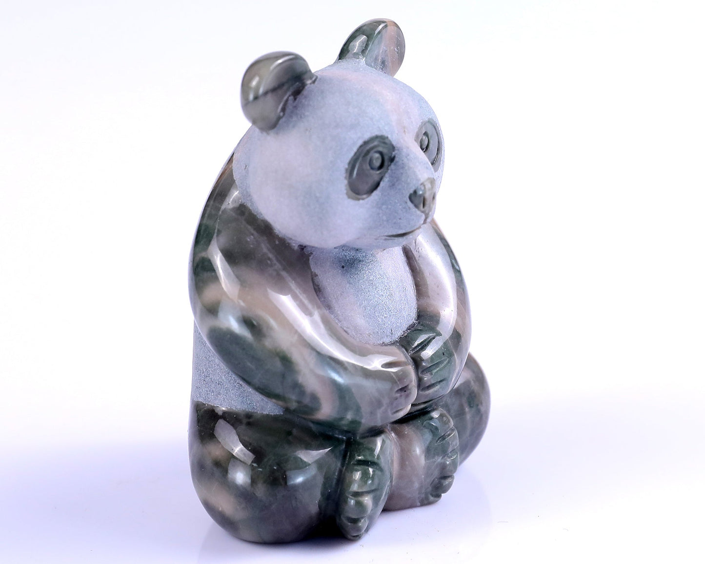 Nicedony 2.9" Jiulong Jade Hand Carved Crystal Panda Sculpture - View 18