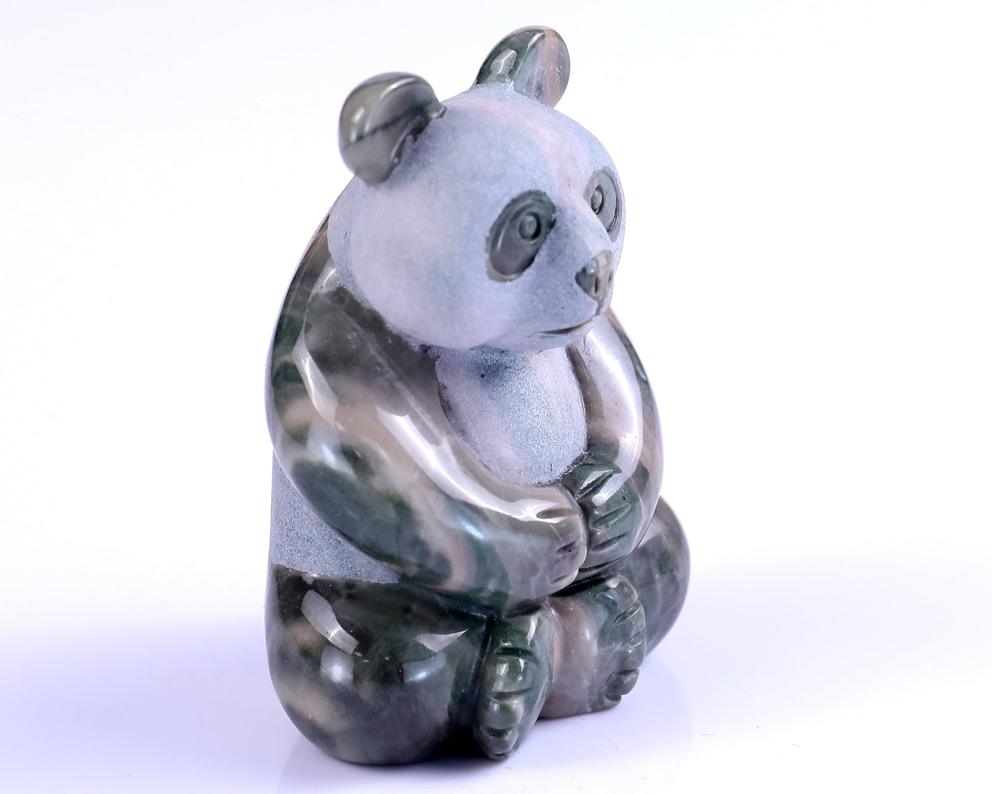 Nicedony 2.9" Jiulong Jade Hand Carved Crystal Panda Sculpture - View 18