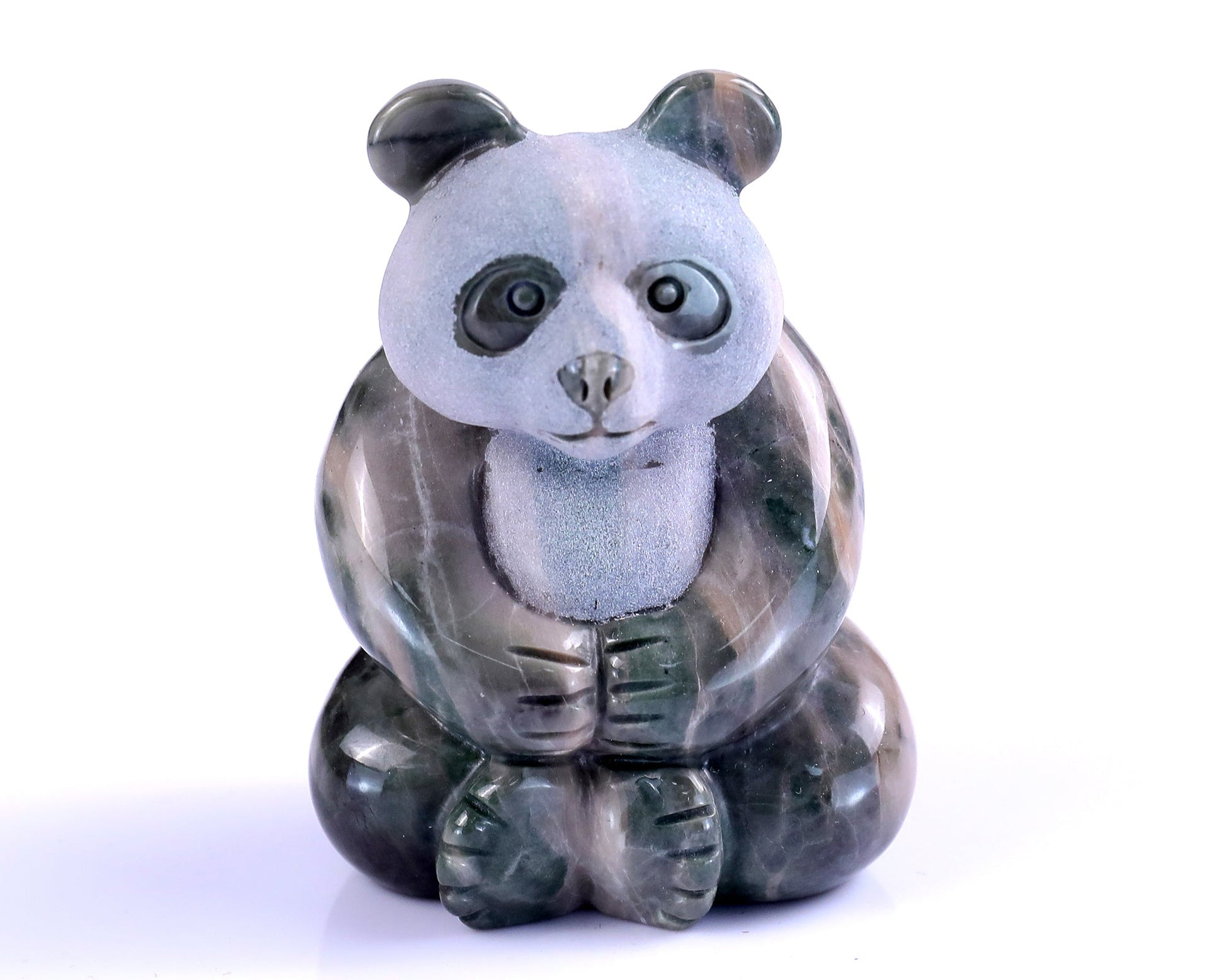 Nicedony 2.9" Jiulong Jade Hand Carved Crystal Panda Sculpture - View 19