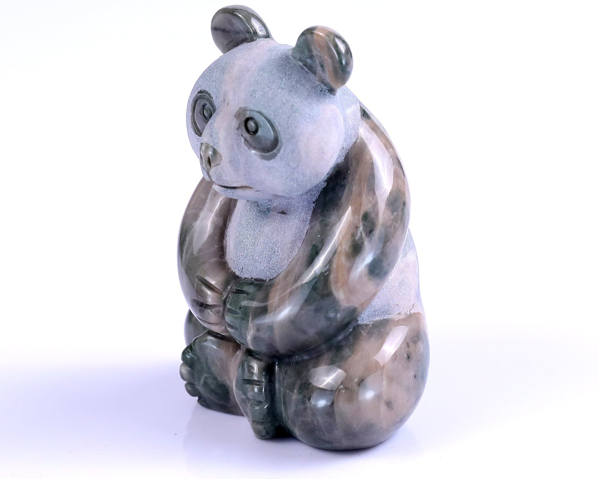 Nicedony 2.9" Jiulong Jade Hand Carved Crystal Panda Sculpture - View 26