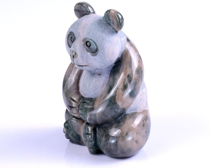Nicedony 2.9" Jiulong Jade Hand Carved Crystal Panda Sculpture - View 26