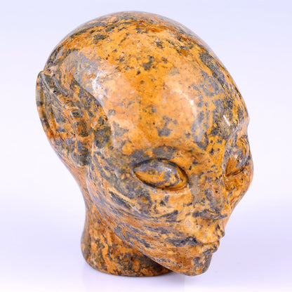 Nicedony 2.9" Leopard Skin Jasper Hand Carved Elf Alien Sculpture