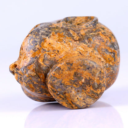 Nicedony 2.9" Leopard Skin Jasper Hand Carved Elf Alien Sculpture - View 6
