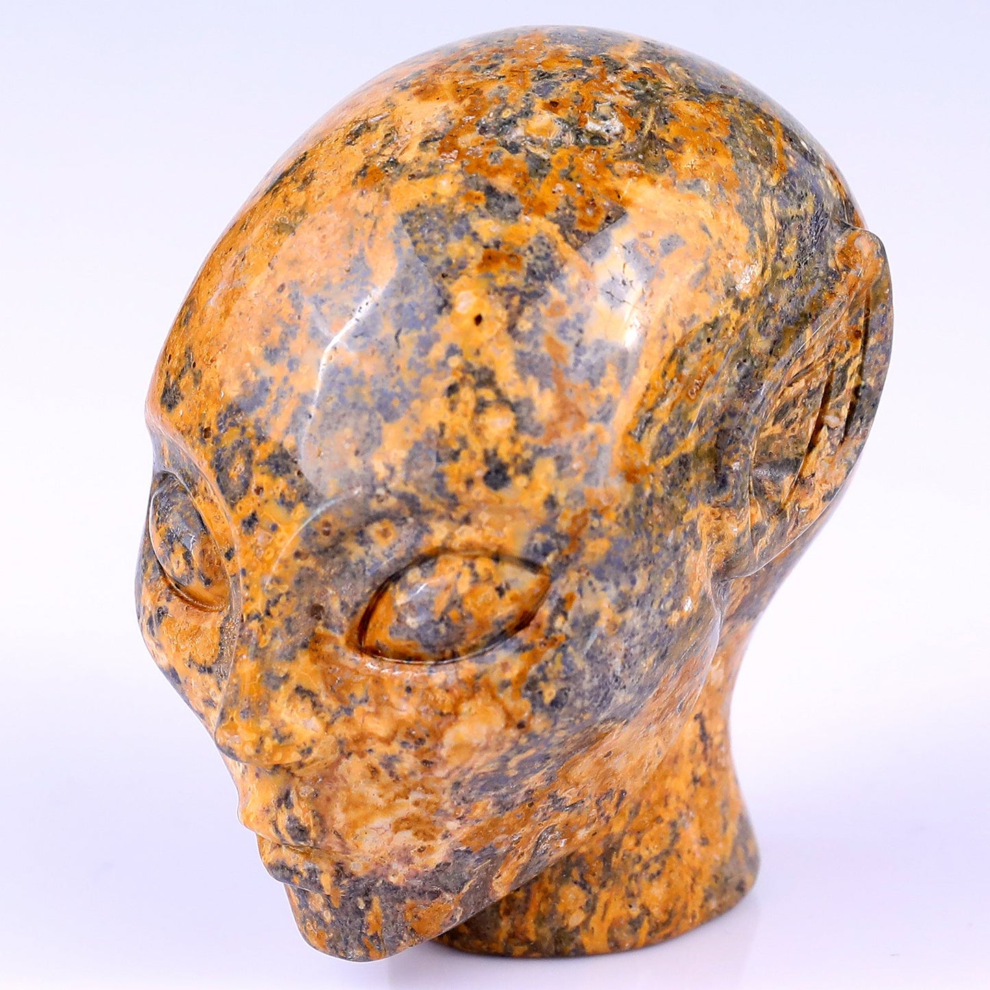 Nicedony 2.9" Leopard Skin Jasper Hand Carved Elf Alien Sculpture - View 7