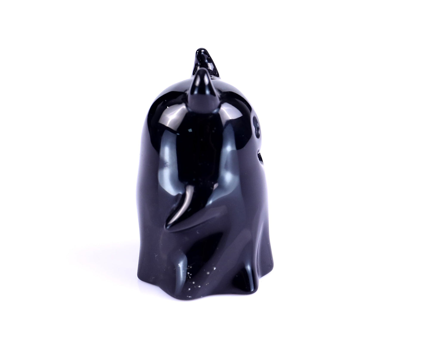 Nicedony 2.9” Natural Black Obsidian Hand Carved Crystal Ghost Sculpture, Halloween Gift - View 3