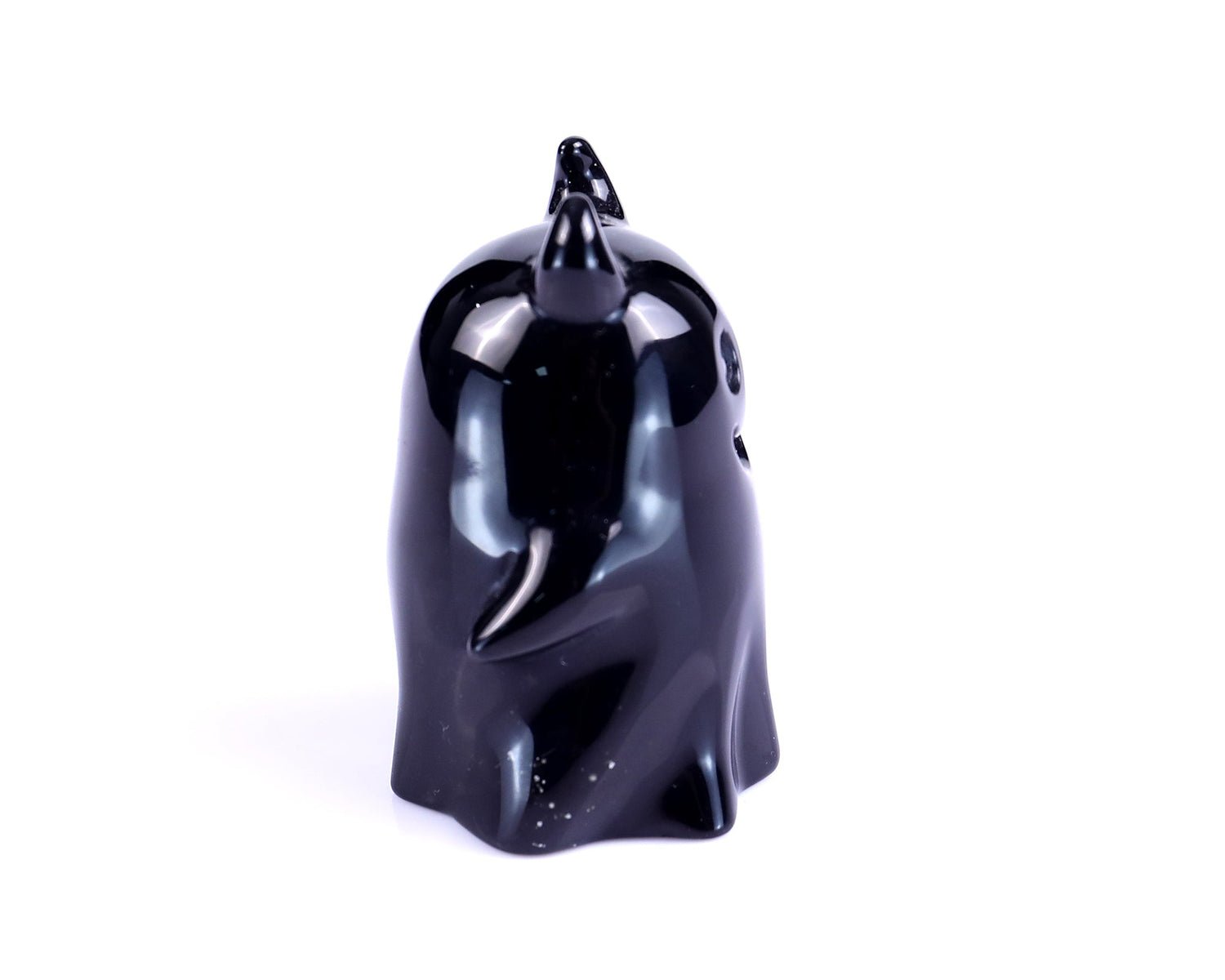 Nicedony 2.9” Natural Black Obsidian Hand Carved Crystal Ghost Sculpture, Halloween Gift (SKU: 5100150) - Photo 3
