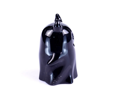 Nicedony 2.9” Natural Black Obsidian Hand Carved Crystal Ghost Sculpture, Halloween Gift - View 3
