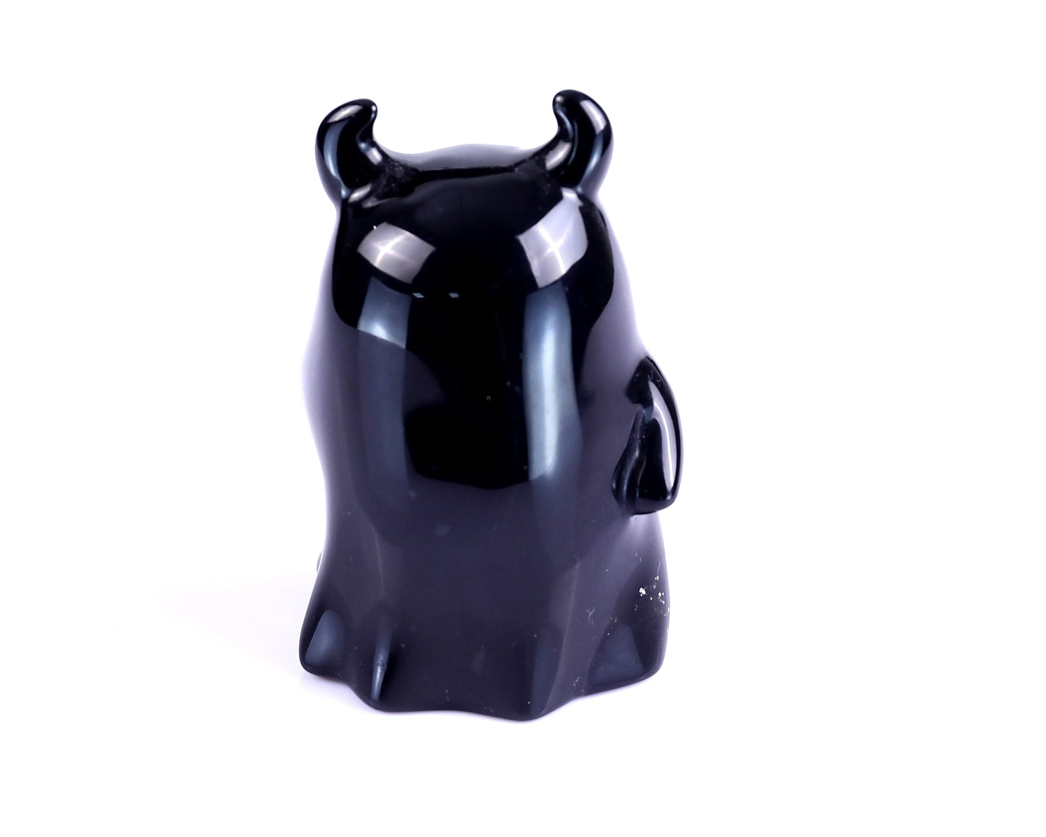 Nicedony 2.9” Natural Black Obsidian Hand Carved Crystal Ghost Sculpture, Halloween Gift (SKU: 5100150) - Photo 5