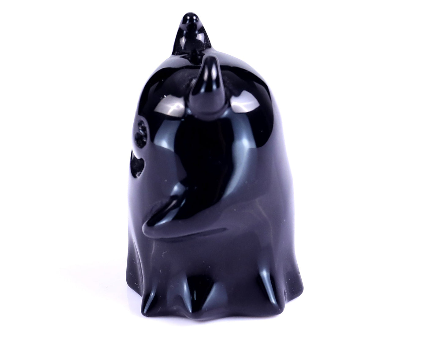 Nicedony 2.9” Natural Black Obsidian Hand Carved Crystal Ghost Sculpture, Halloween Gift - View 7