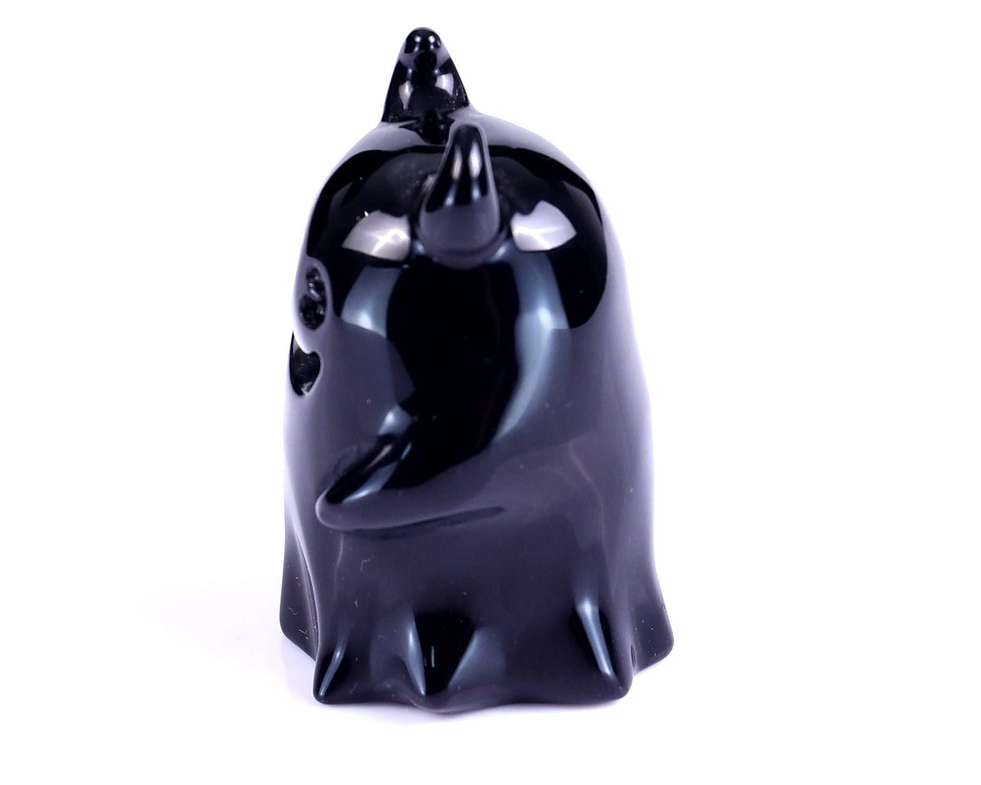 Nicedony 2.9” Natural Black Obsidian Hand Carved Crystal Ghost Sculpture, Halloween Gift - View 7