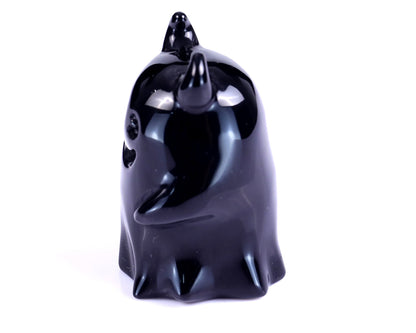 Nicedony 2.9” Natural Black Obsidian Hand Carved Crystal Ghost Sculpture, Halloween Gift - View 7