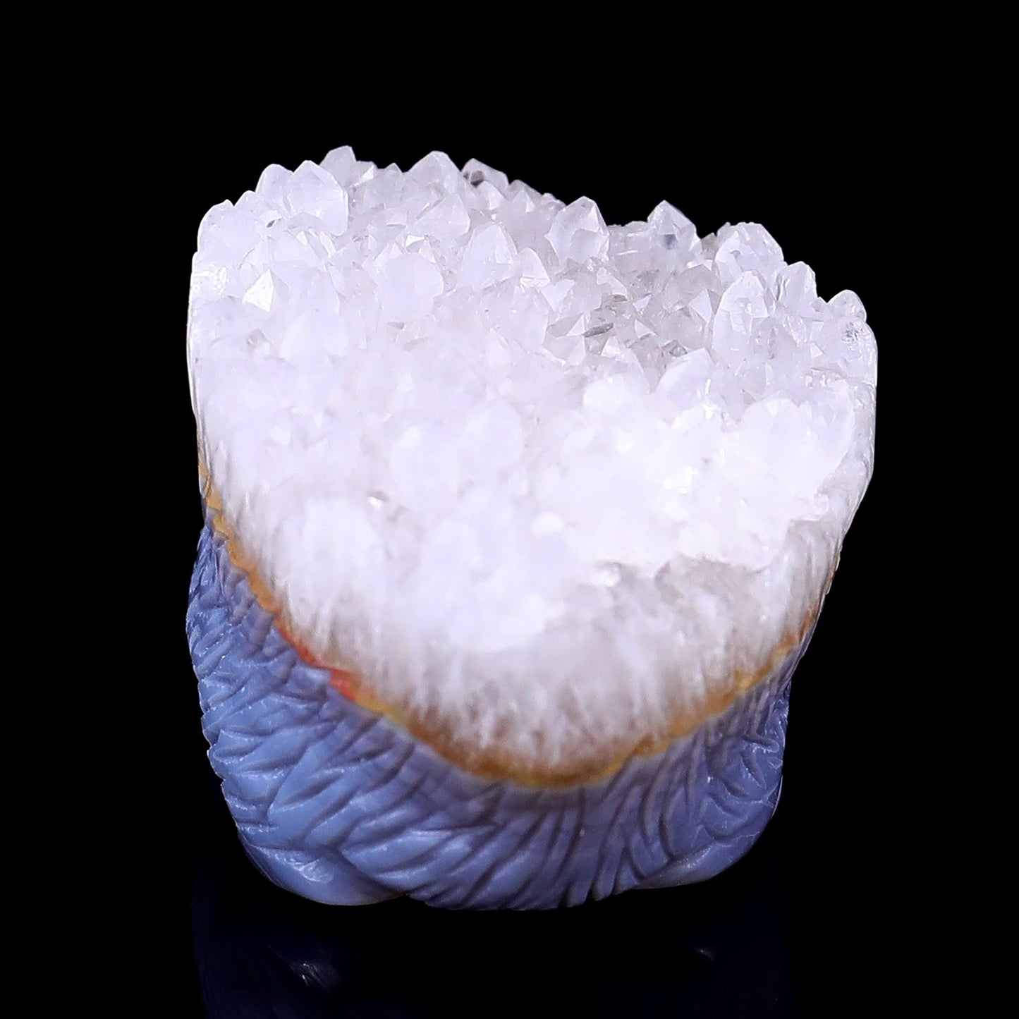 Nicedony 2.9" Quartz Rock Druse Hand Carved Hedgehog Sculpture - View 5