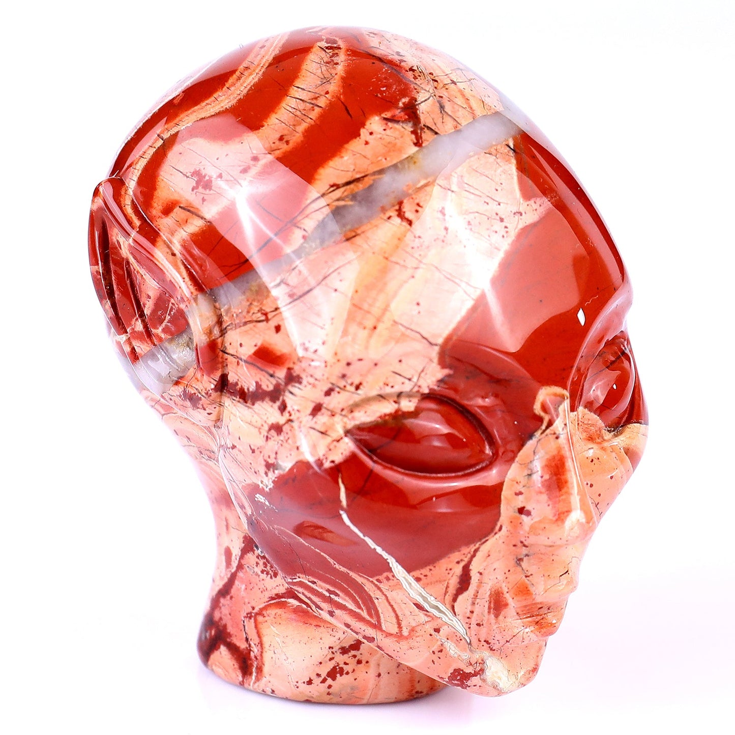 Nicedony 2.9" Red Jasper Hand Carved Crystal Elf Alien Sculpture - View 11