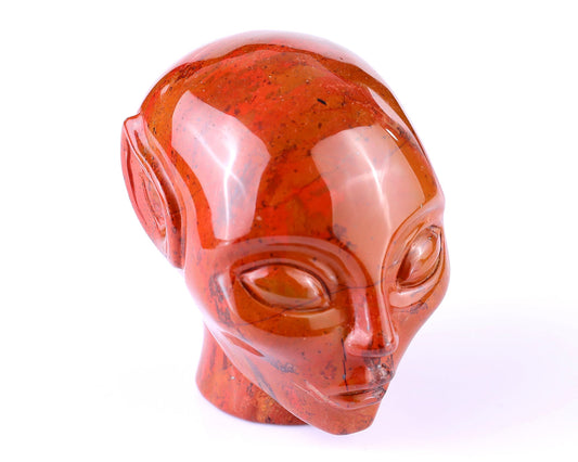 Nicedony 2.9" Red Jasper Hand Carved Crystal Elf Alien Sculpture - #3100110