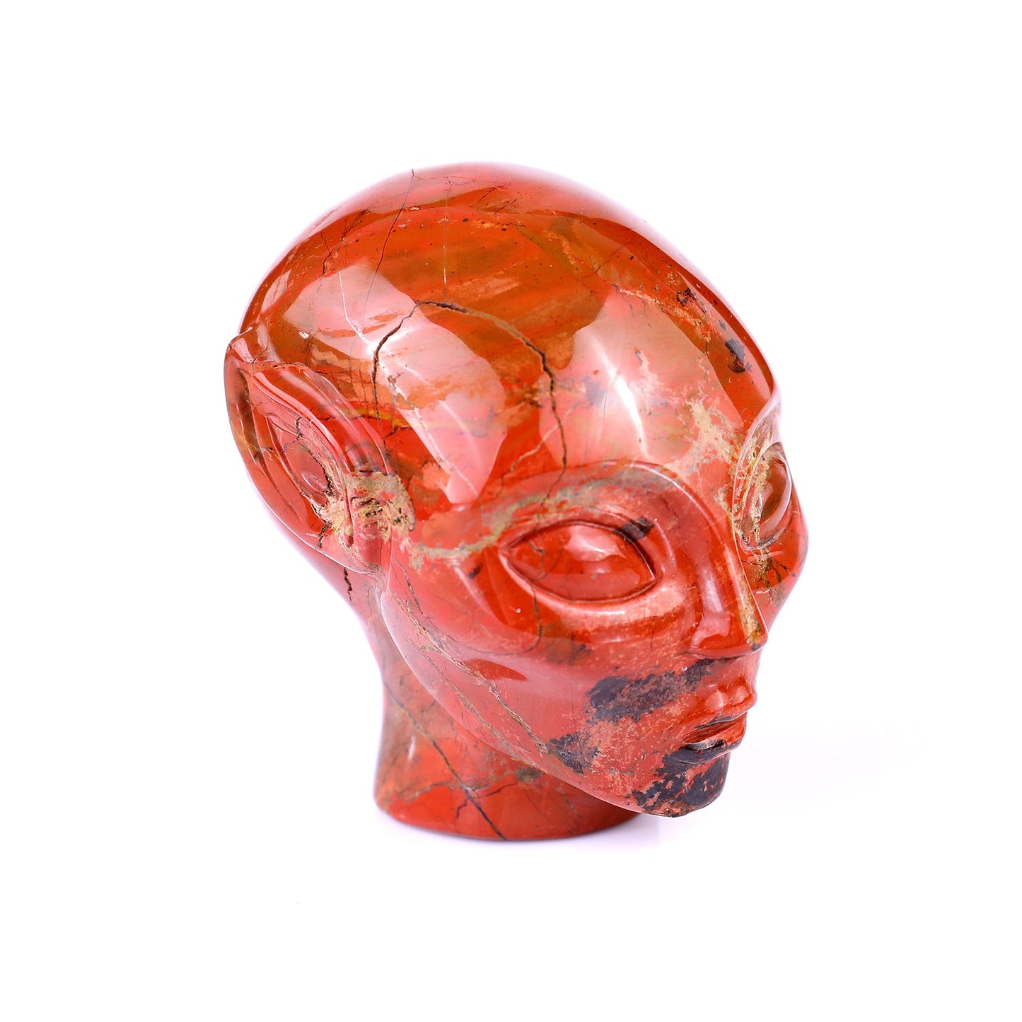 Nicedony 2.9" Red Jasper Hand Carved Crystal Elf Alien Sculpture - View 18