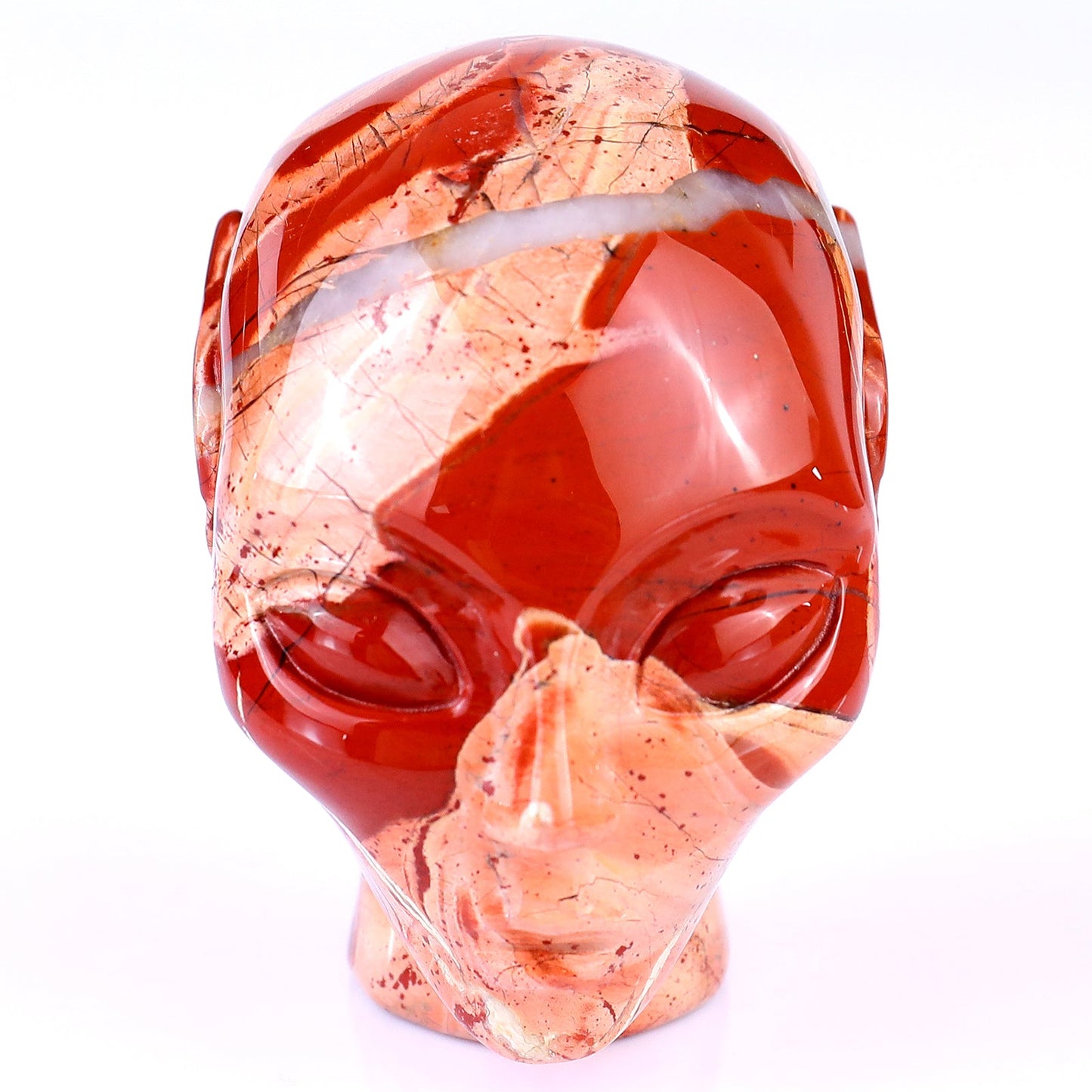 Nicedony 2.9" Red Jasper Hand Carved Crystal Elf Alien Sculpture - View 12