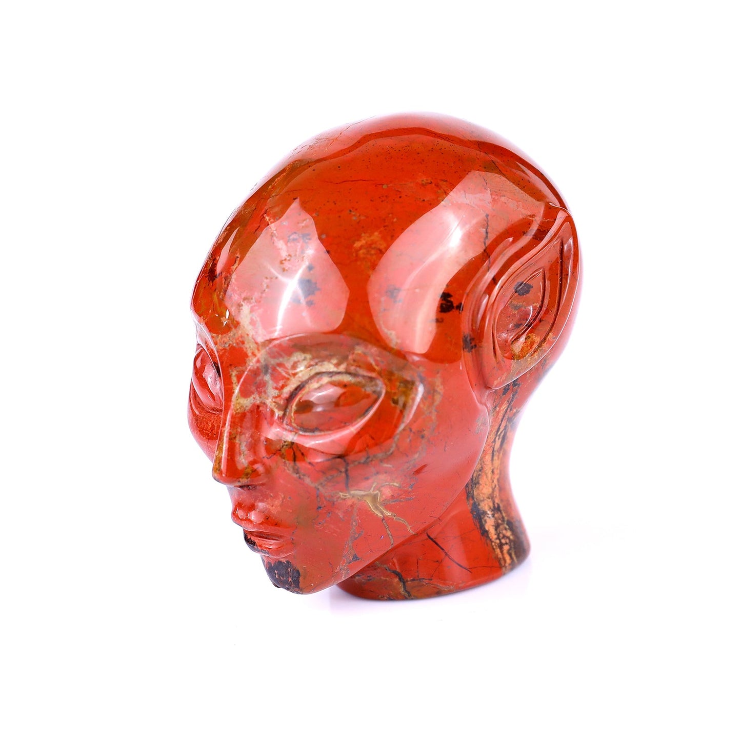 Nicedony 2.9" Red Jasper Hand Carved Crystal Elf Alien Sculpture - View 24