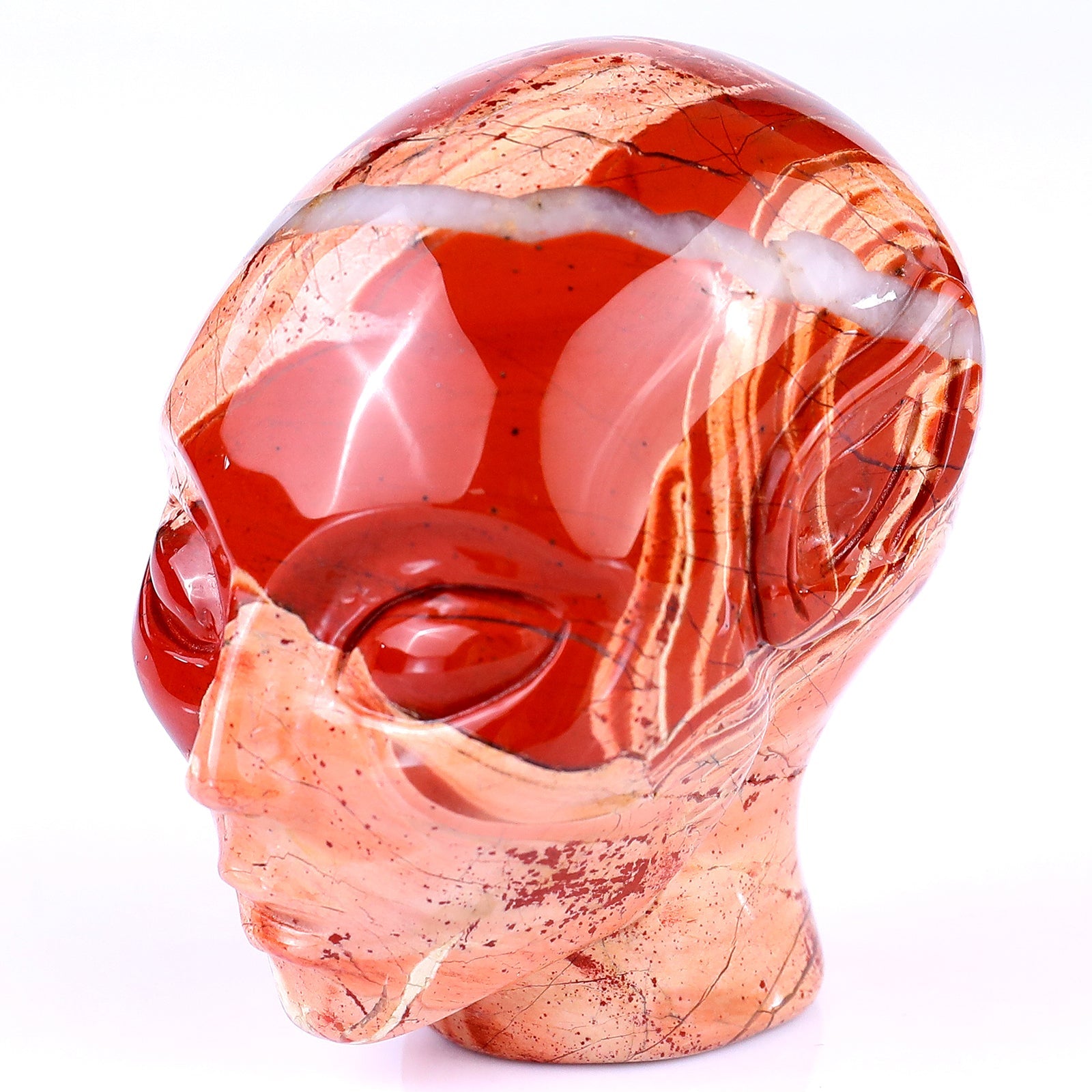 Nicedony 2.9" Red Jasper Hand Carved Crystal Elf Alien Sculpture - View 17