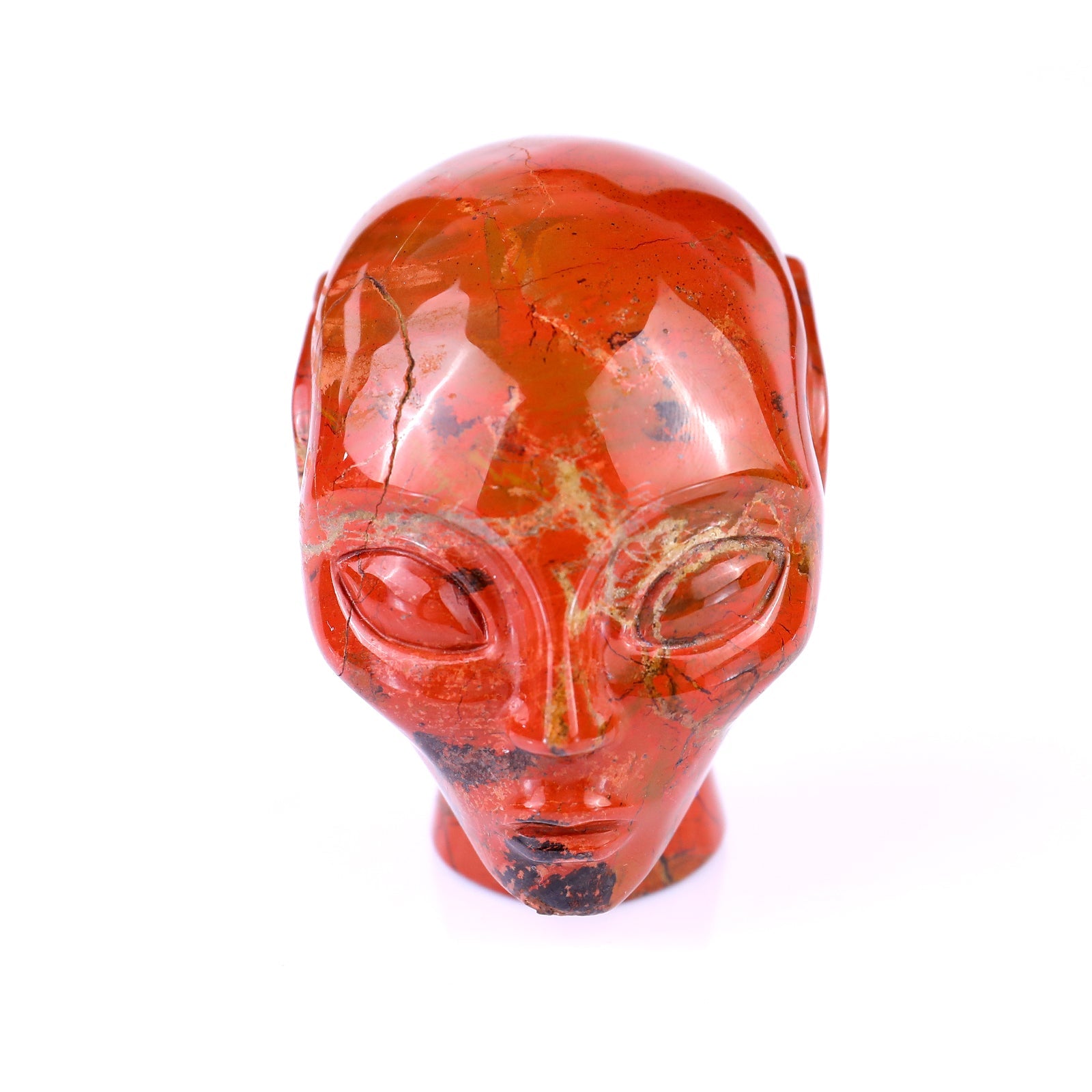 Nicedony 2.9" Red Jasper Hand Carved Crystal Elf Alien Sculpture - View 19