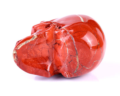 Nicedony 2.9" Red Jasper Hand Carved Realistic Skull Sculpture - View 8