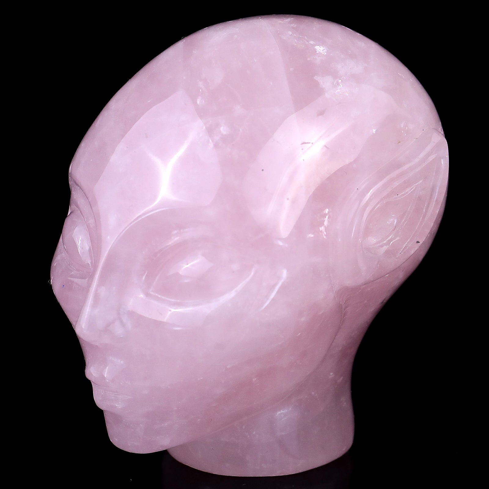 Nicedony 2.9" Rose Quartz Hand Carved Crystal Elf Alien Sculpture - View 7