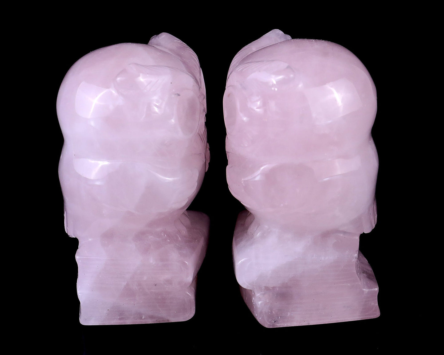 Nicedony 2.9" Rose Quartz Hand Carved Crystal Owl Sculpture - View 3