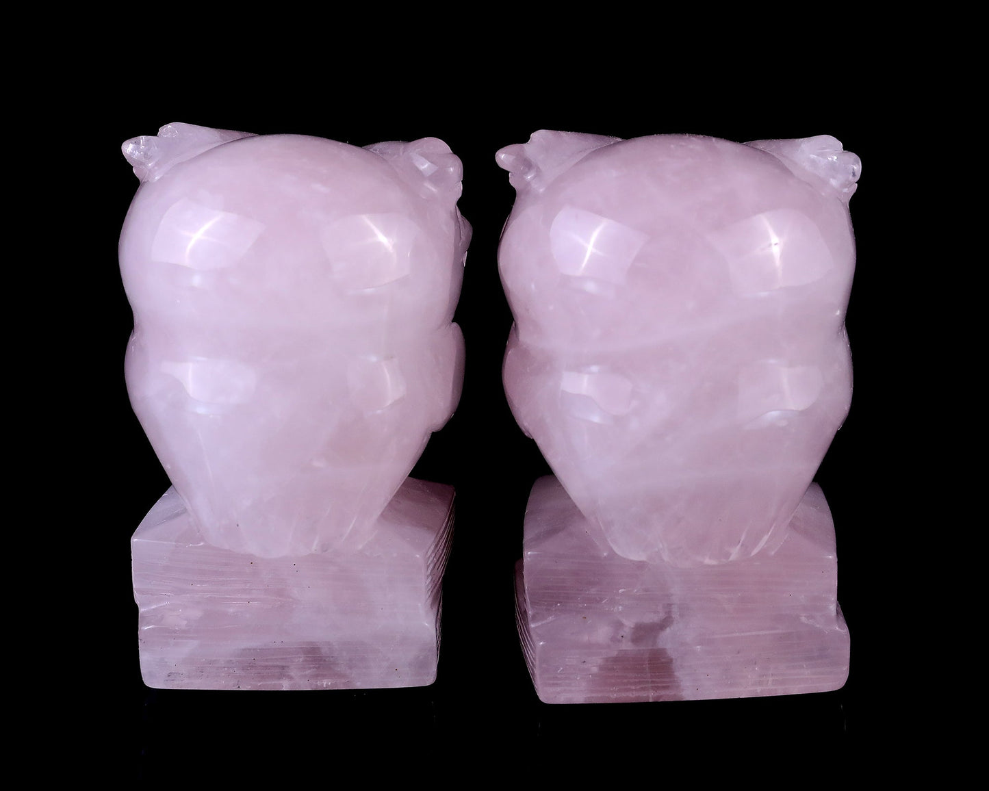 Nicedony 2.9" Rose Quartz Hand Carved Crystal Owl Sculpture - View 4