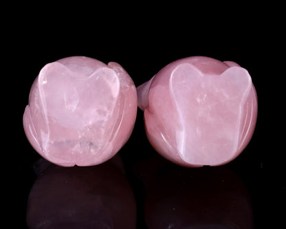 Nicedony 2.9" Rose Quartz Hand Carved Crystal Owl Sculpture - View 12