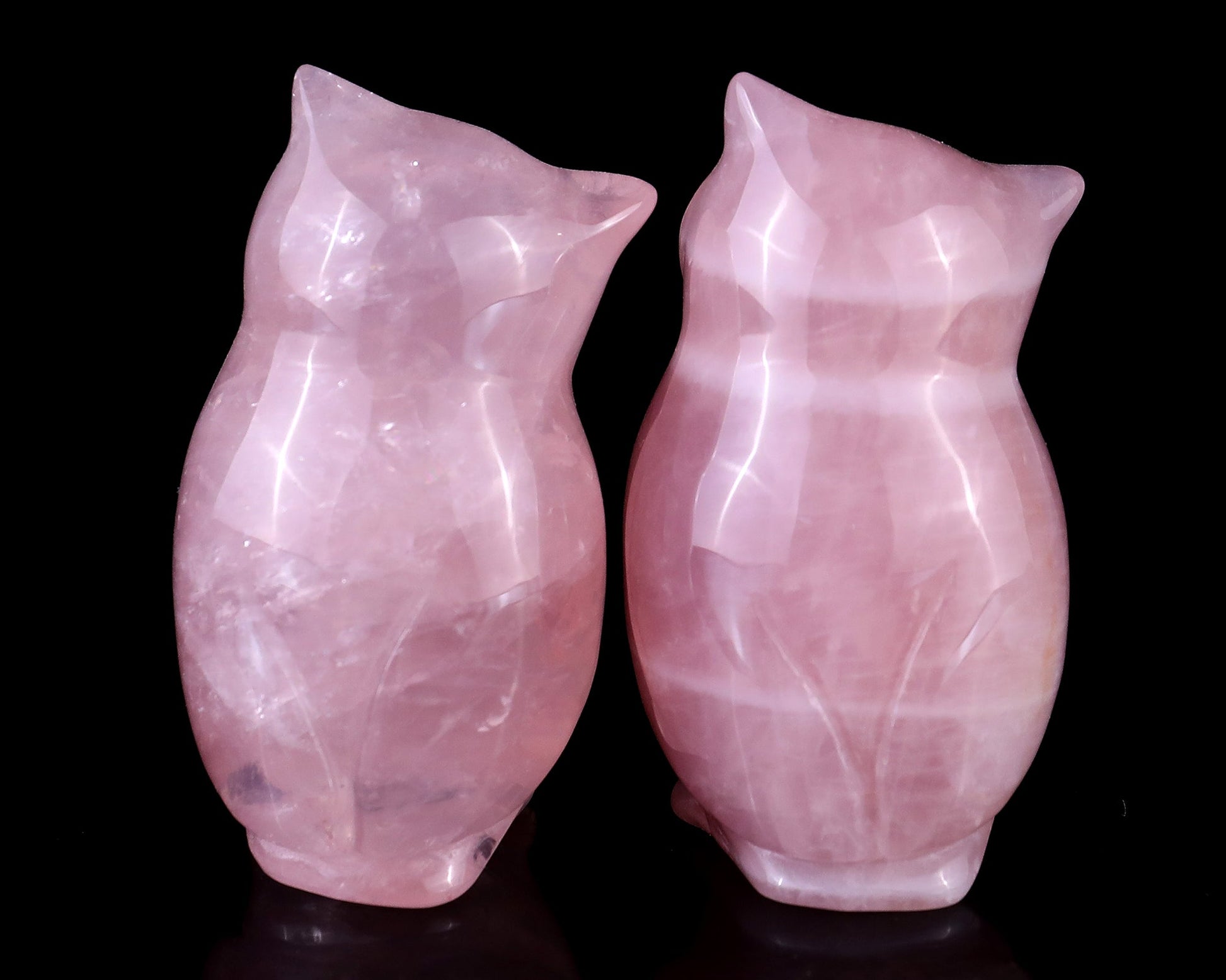 Nicedony 2.9" Rose Quartz Hand Carved Crystal Owl Sculpture - View 11