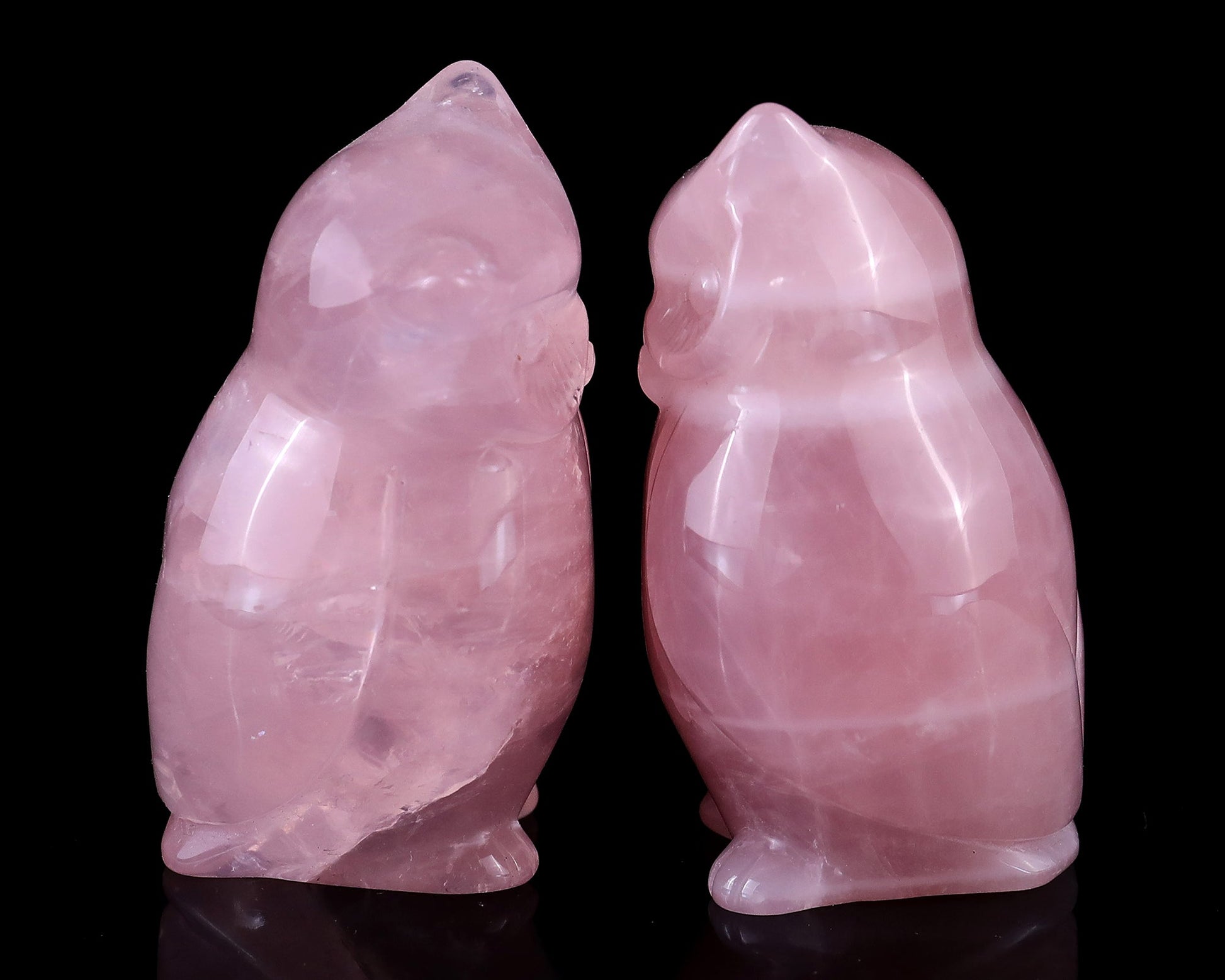 Nicedony 2.9" Rose Quartz Hand Carved Crystal Owl Sculpture - View 10