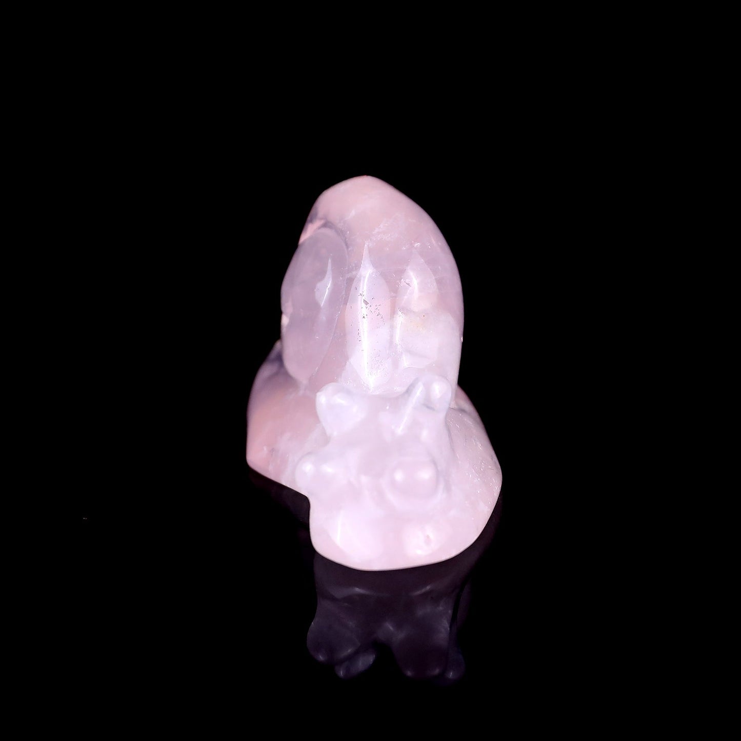 Nicedony 2.9" Rose Quartz Hand Carved Crystal Snail Sculpture - View 2