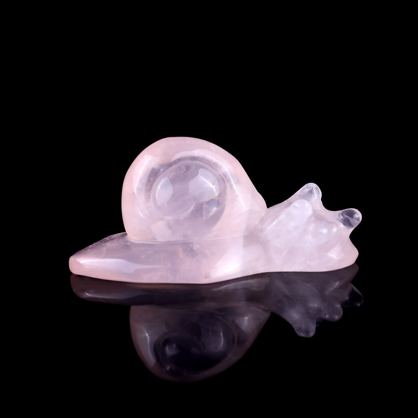 Nicedony 2.9" Rose Quartz Hand Carved Crystal Snail Sculpture - View 3