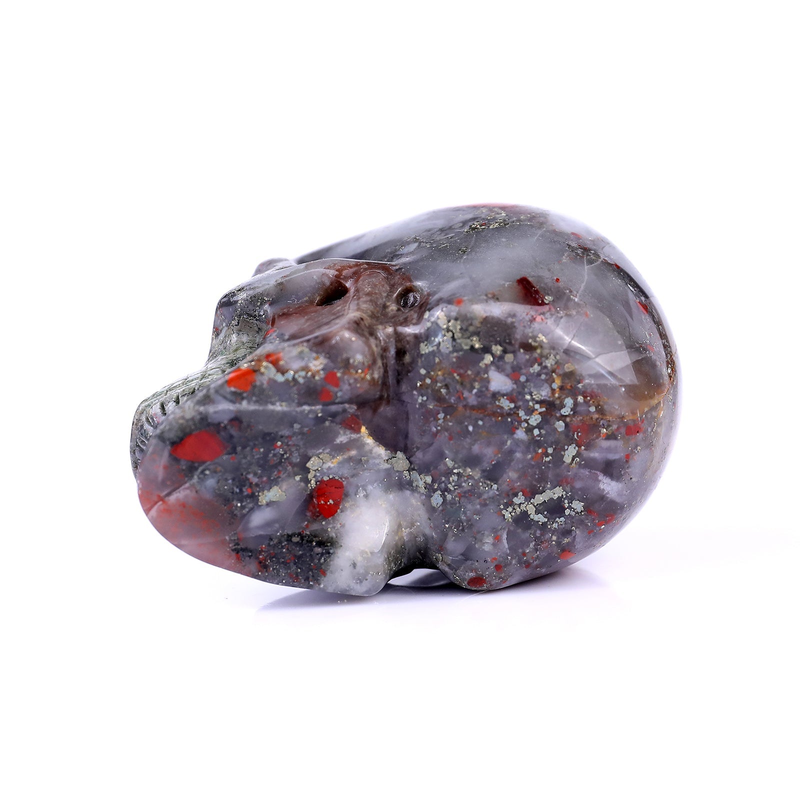Nicedony 3.0" African Blood Stone Hand Carved Realistic Skull - View 6